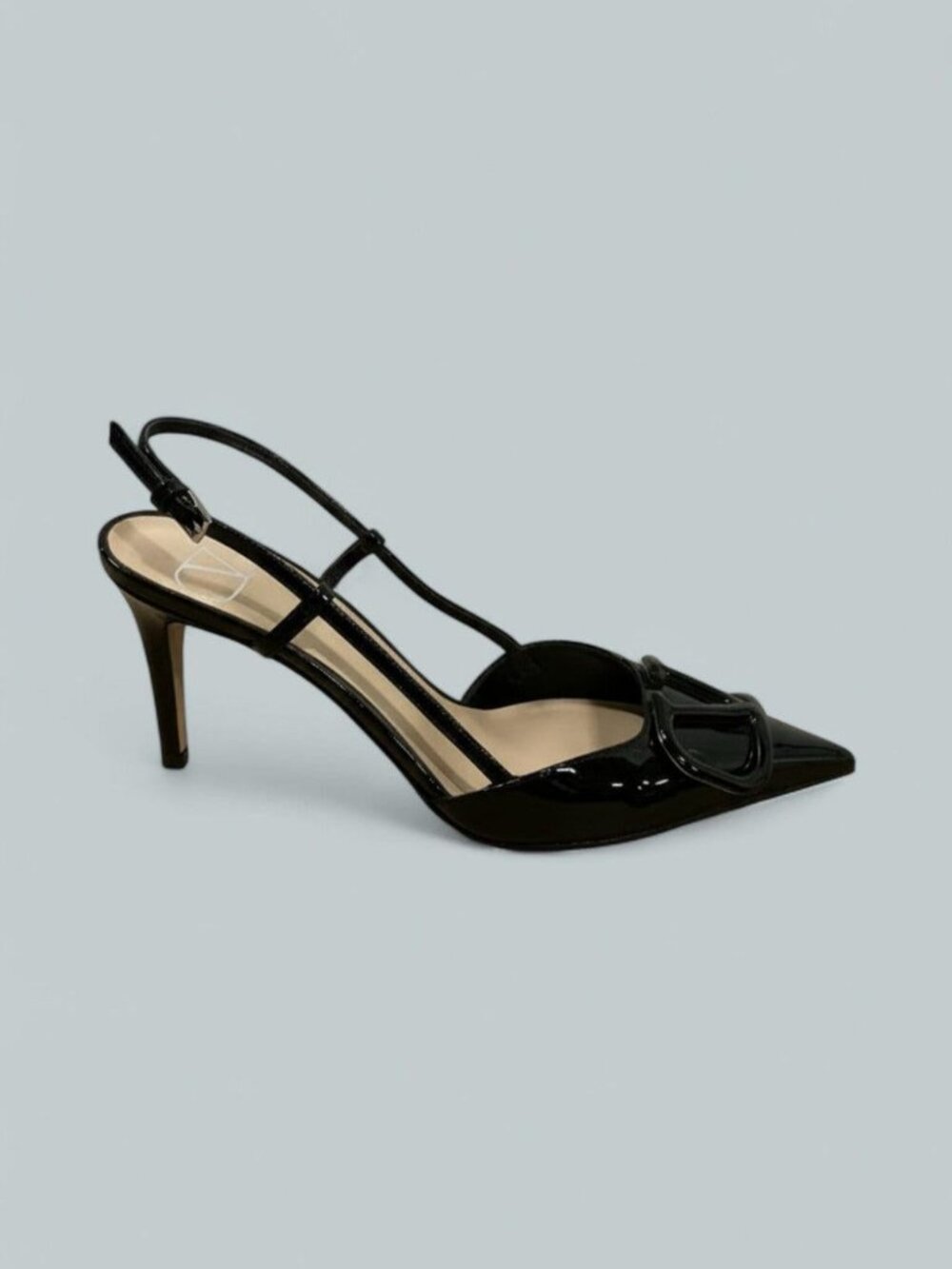 Womens VLogo Slingback Pumps - Black